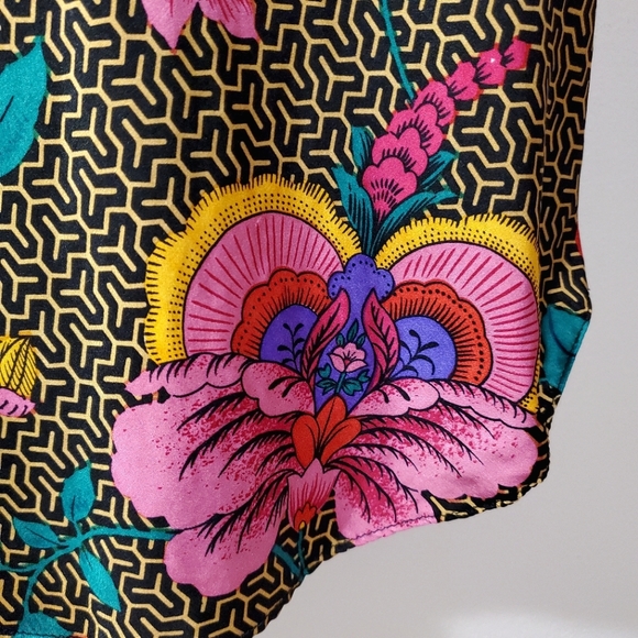 Vintage 100% Silk Patterned Camisole - Lauren Alexandra - Size S - Picture 5 of 10